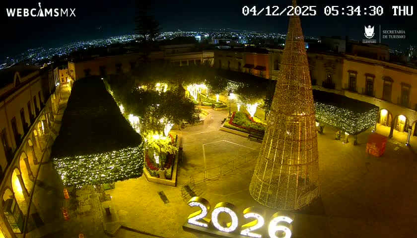 Plaza de Armas de Querétaro Square Live Cam - Santiago de Queretaro, Queretaro, Mexivo