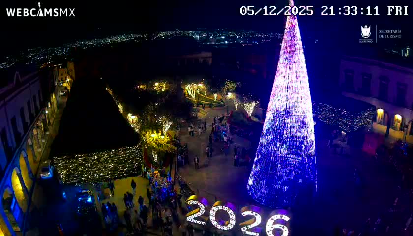 Plaza de Armas de Querétaro Square Live Cam - Santiago de Queretaro, Queretaro, Mexivo