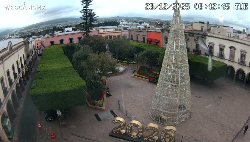 Plaza de Armas de Querétaro Square Live Cam - Santiago de Queretaro, Queretaro, Mexivo
