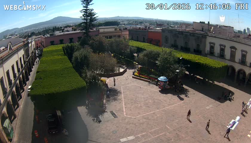 Plaza de Armas de Querétaro Square Live Cam - Santiago de Queretaro, Queretaro, Mexivo