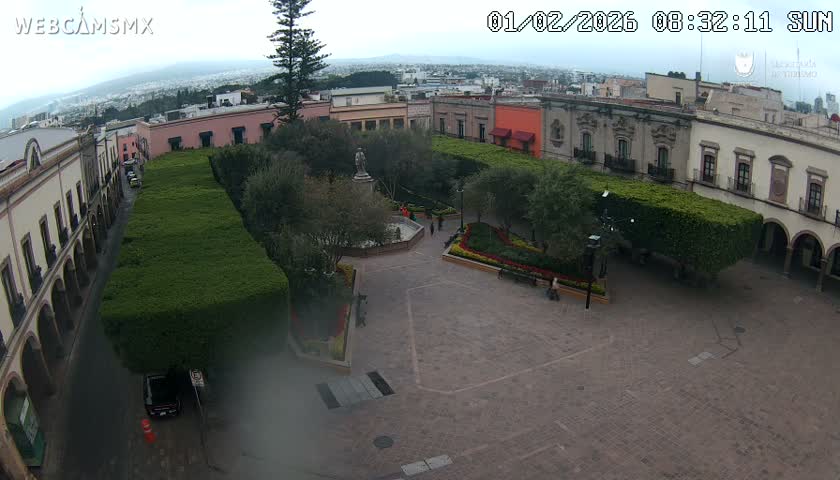 Plaza de Armas de Querétaro Square Live Cam - Santiago de Queretaro, Queretaro, Mexivo