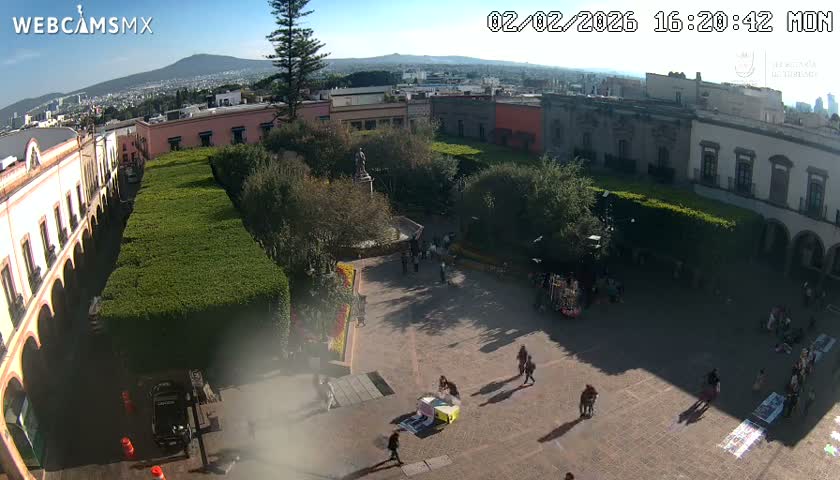 Plaza de Armas de Querétaro Square Live Cam - Santiago de Queretaro, Queretaro, Mexivo