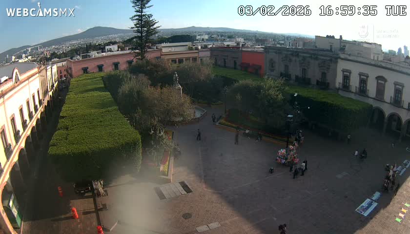 Plaza de Armas de Querétaro Square Live Cam - Santiago de Queretaro, Queretaro, Mexivo