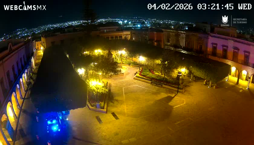 Plaza de Armas de Querétaro Square Live Cam - Santiago de Queretaro, Queretaro, Mexivo