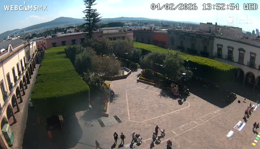 Plaza de Armas de Querétaro Square Live Cam - Santiago de Queretaro, Queretaro, Mexivo