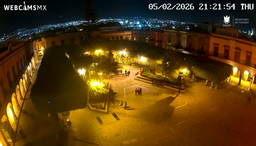 Plaza de Armas de Querétaro Square Live Cam - Santiago de Queretaro, Queretaro, Mexivo