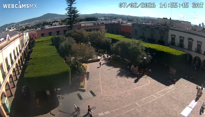 Plaza de Armas de Querétaro Square Live Cam - Santiago de Queretaro, Queretaro, Mexivo