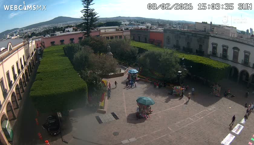 Plaza de Armas de Querétaro Square Live Cam - Santiago de Queretaro, Queretaro, Mexivo