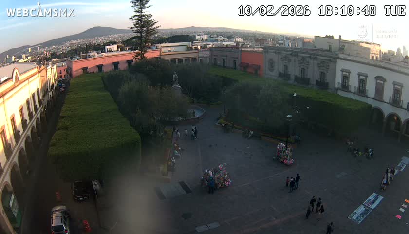 Plaza de Armas de Querétaro Square Live Cam - Santiago de Queretaro, Queretaro, Mexivo