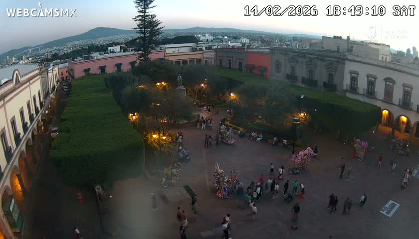 Plaza de Armas de Querétaro Square Live Cam - Santiago de Queretaro, Queretaro, Mexivo