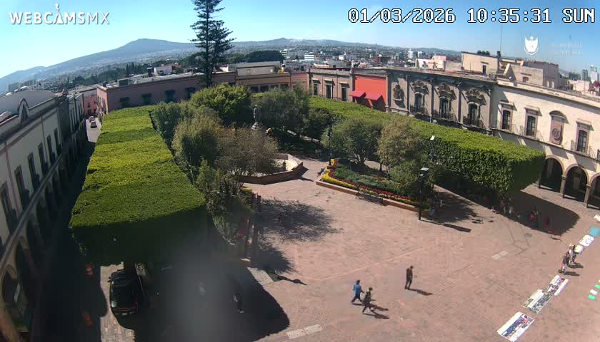 Plaza de Armas de Querétaro Square Live Cam - Santiago de Queretaro, Queretaro, Mexivo