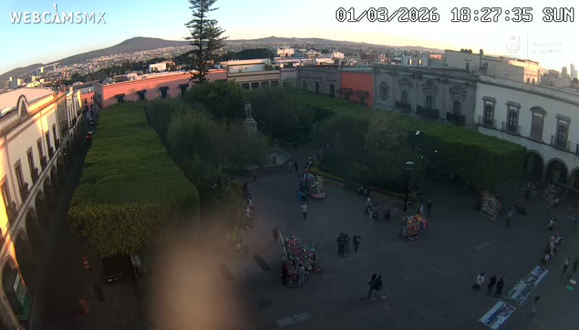 Plaza de Armas de Querétaro Square Live Cam - Santiago de Queretaro, Queretaro, Mexivo