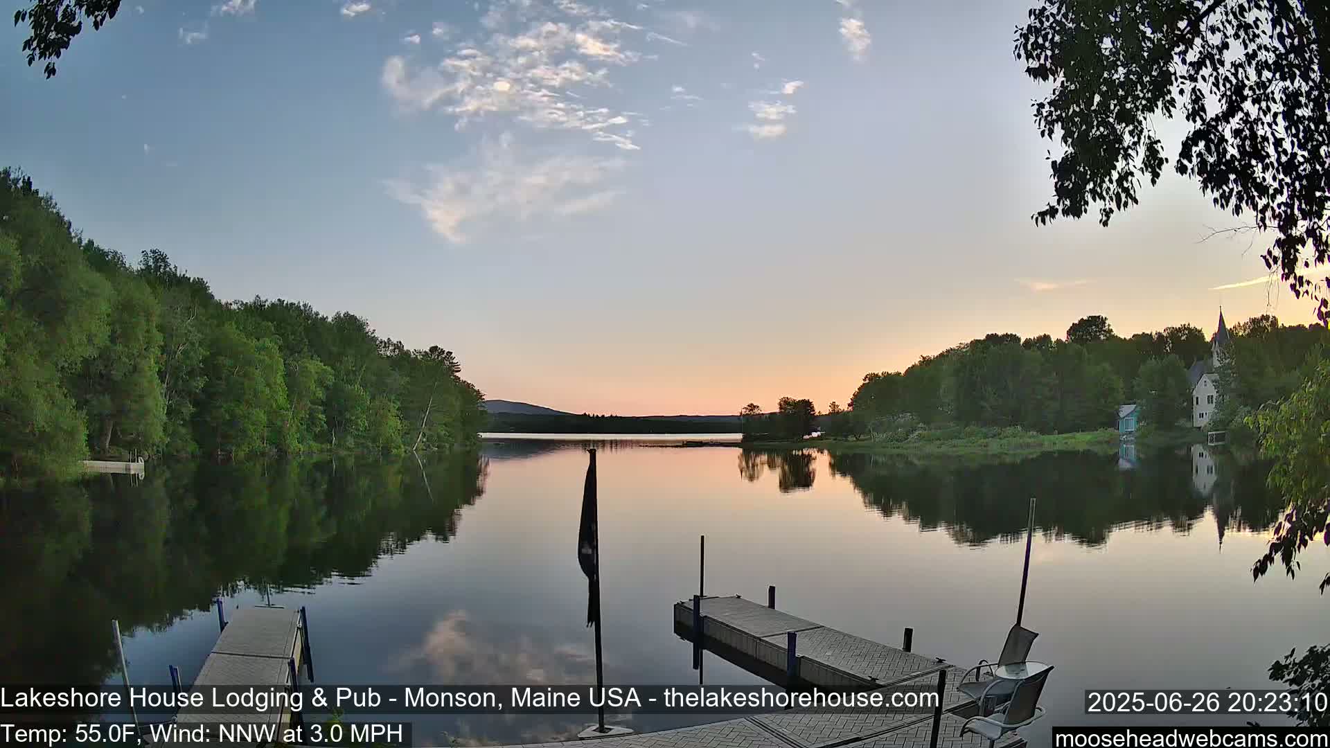 Lake Hebron Live Cam - Monson, Maine, USA