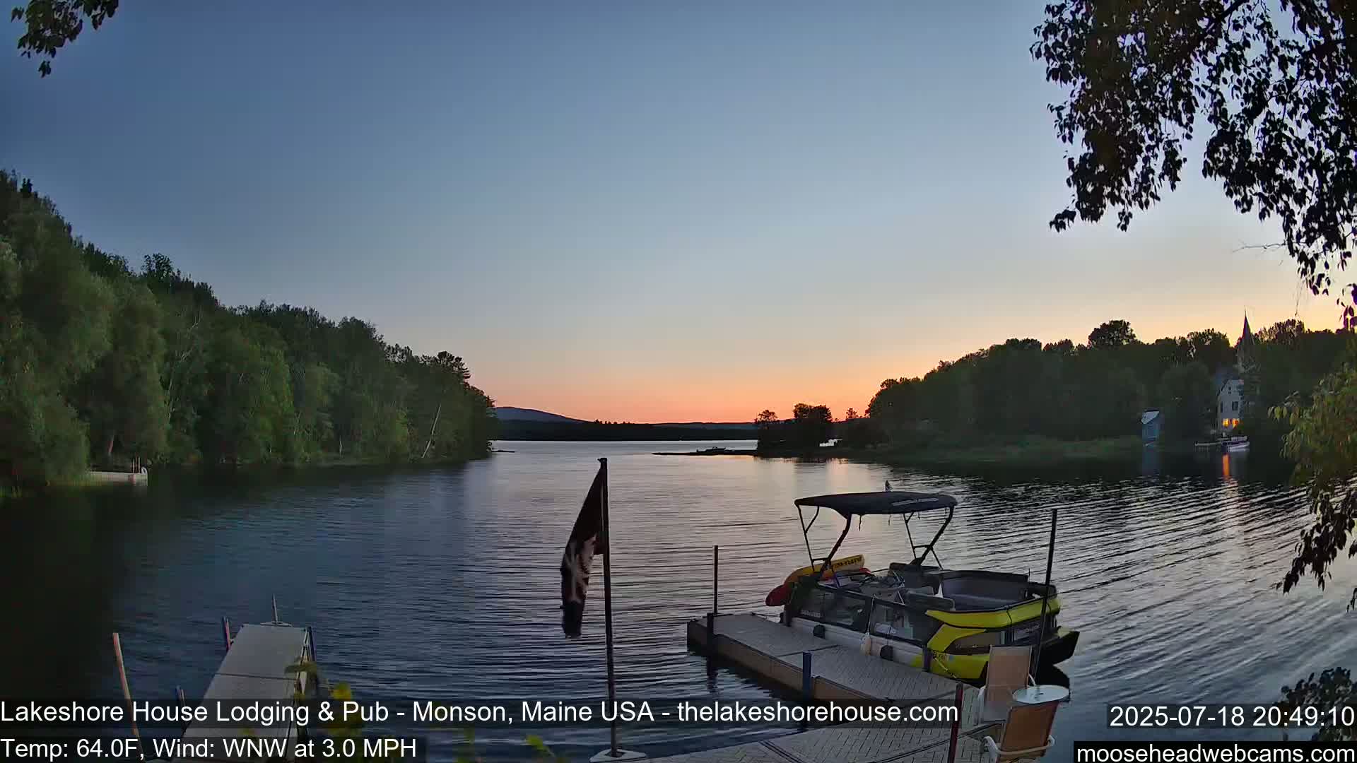 Lake Hebron Live Cam - Monson, Maine, USA