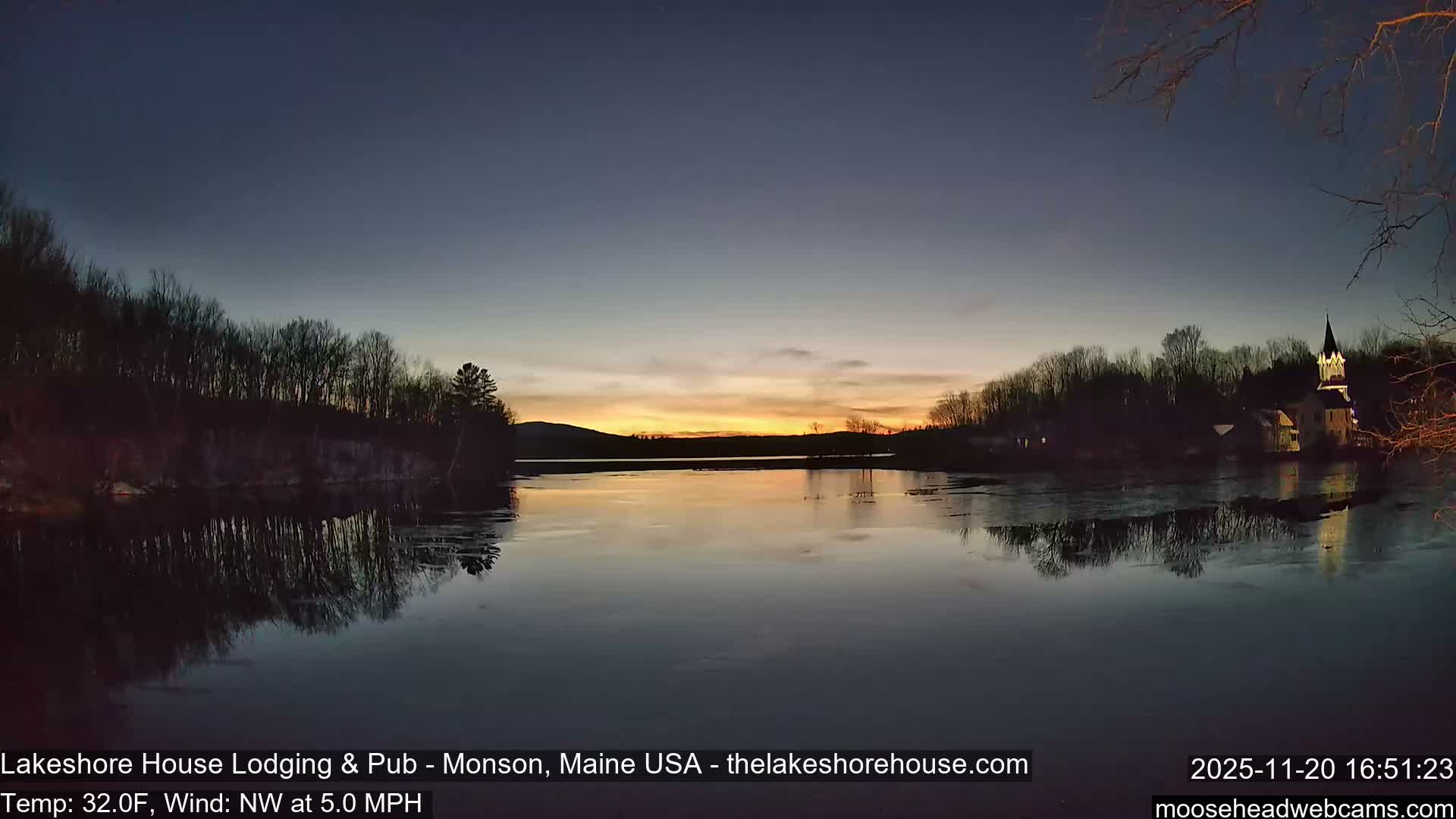 Lake Hebron Live Cam - Monson, Maine, USA