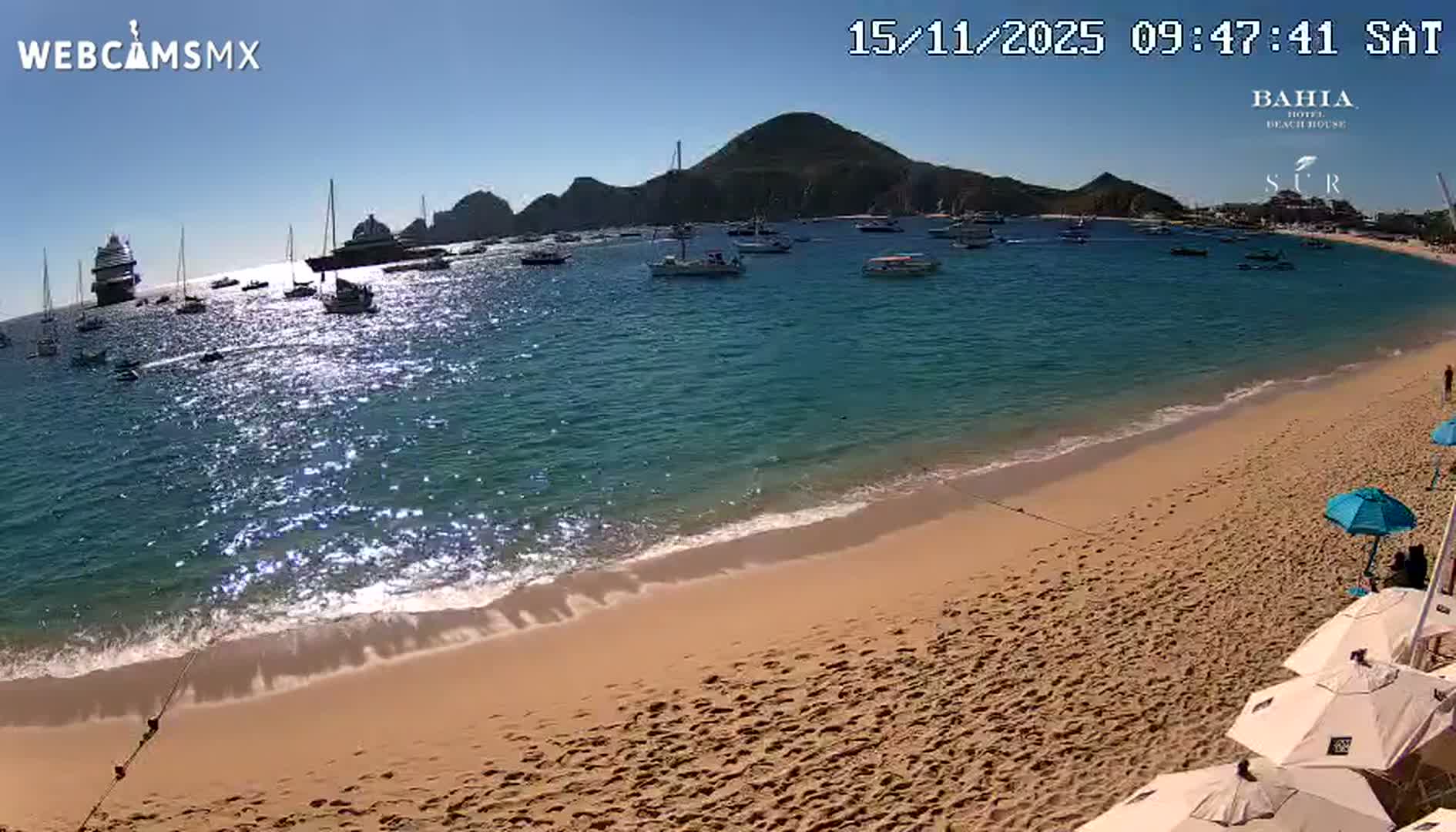 Cabo San Lucas, Playa El Medano Beach towards South View Live Cam - El Medano Ejidal, Los Cabos, Baja California Sur, Mexico
