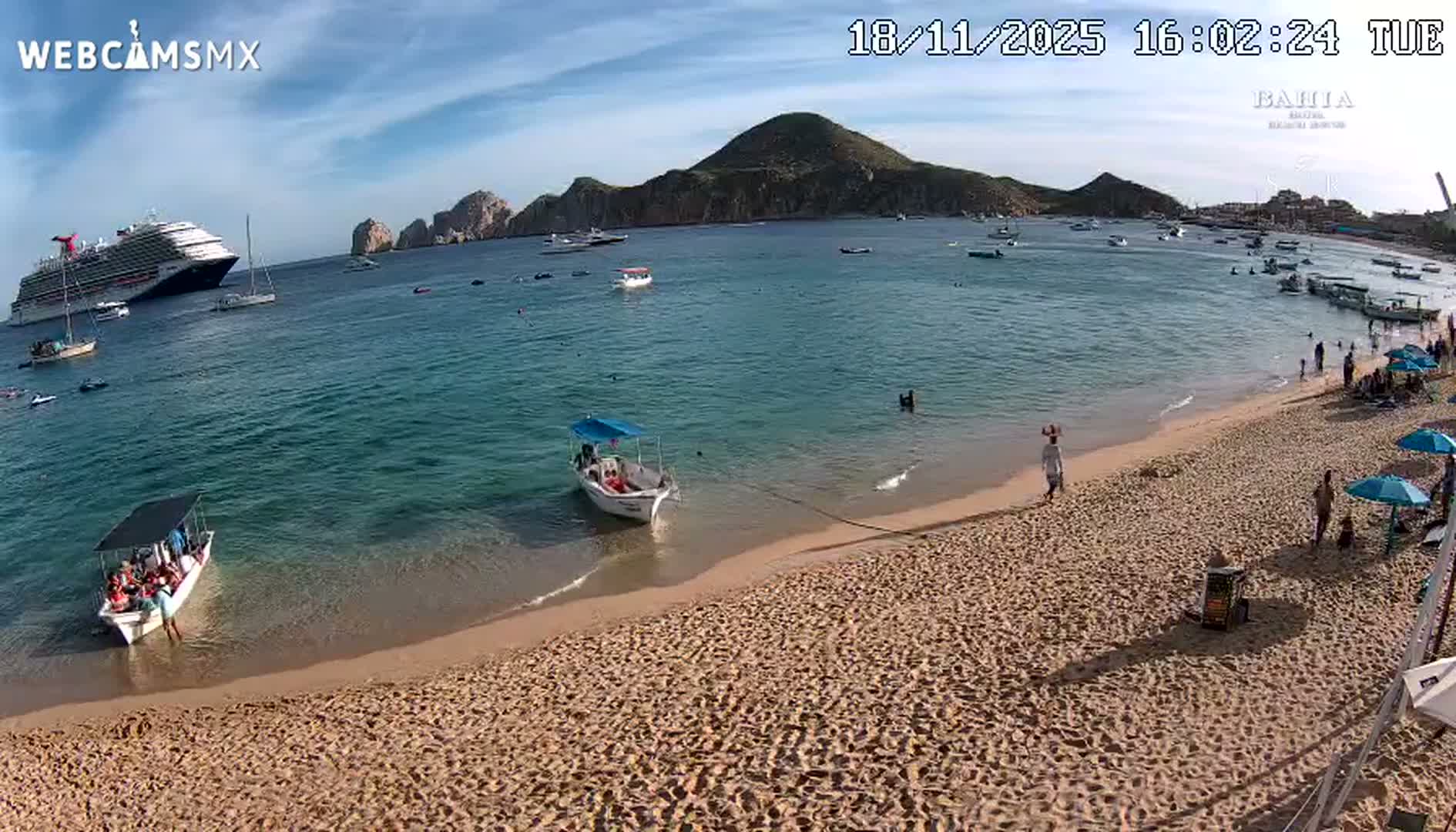 Cabo San Lucas, Playa El Medano Beach towards South View Live Cam - El Medano Ejidal, Los Cabos, Baja California Sur, Mexico