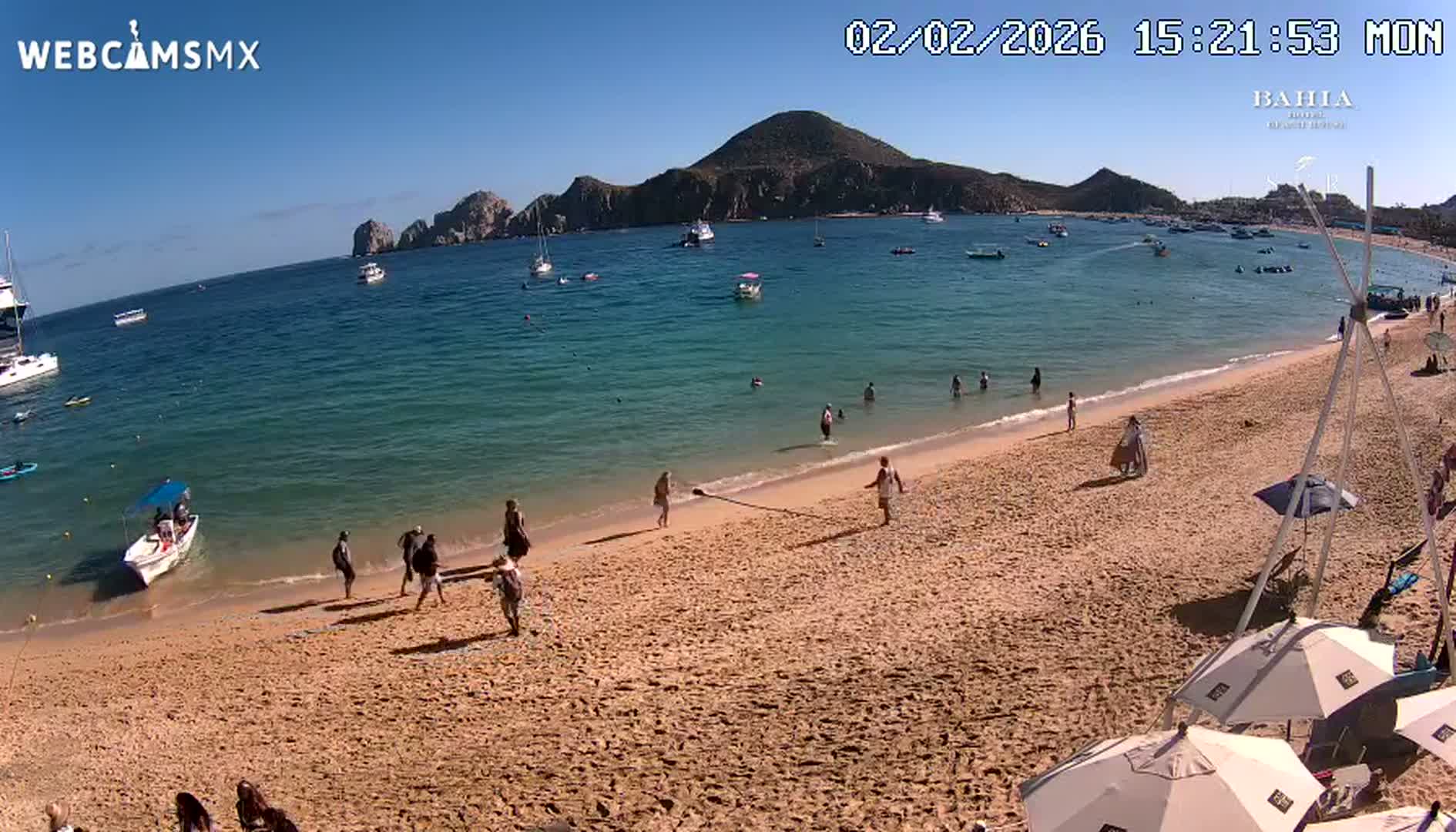 Cabo San Lucas, Playa El Medano Beach towards South View Live Cam - El Medano Ejidal, Los Cabos, Baja California Sur, Mexico