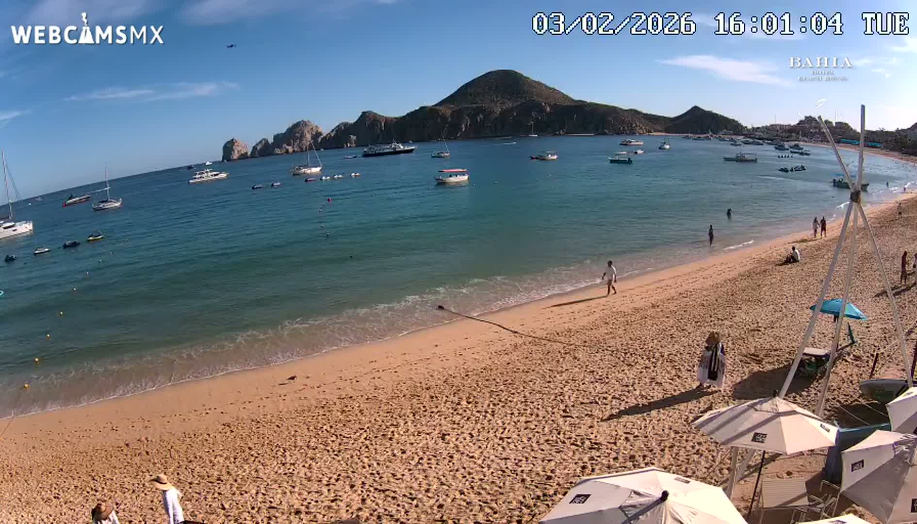 Cabo San Lucas, Playa El Medano Beach towards South View Live Cam - El Medano Ejidal, Los Cabos, Baja California Sur, Mexico