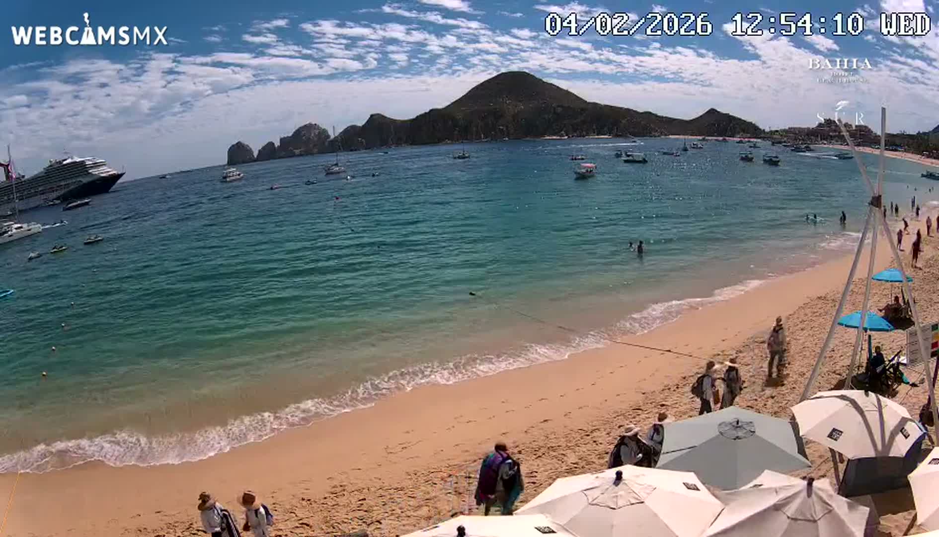 Cabo San Lucas, Playa El Medano Beach towards South View Live Cam - El Medano Ejidal, Los Cabos, Baja California Sur, Mexico
