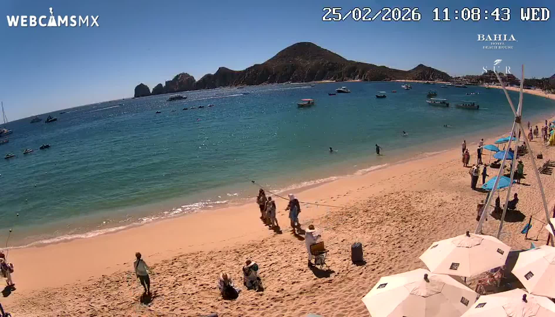Cabo San Lucas, Playa El Medano Beach towards South View Live Cam - El Medano Ejidal, Los Cabos, Baja California Sur, Mexico