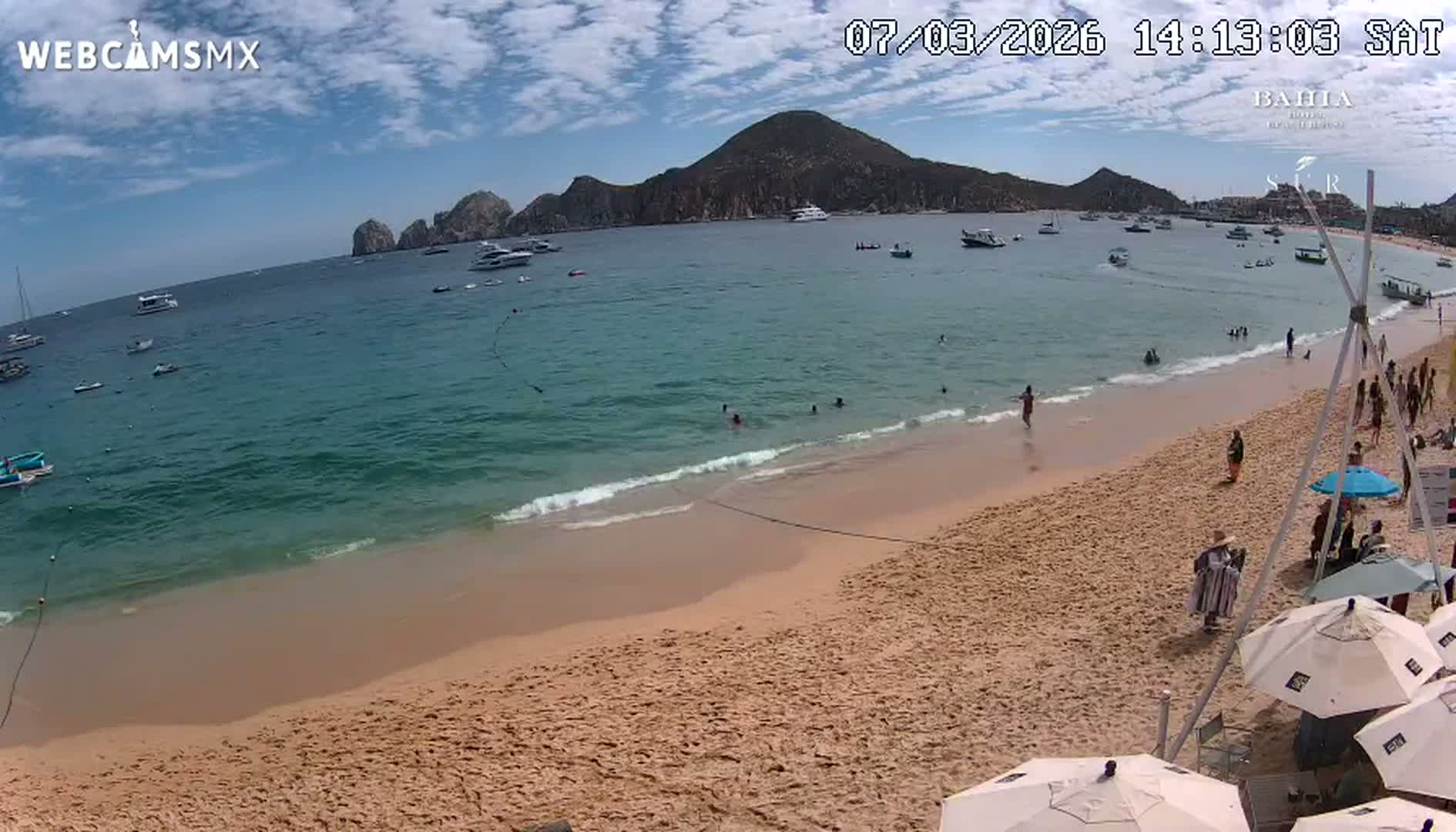 Cabo San Lucas, Playa El Medano Beach towards South View Live Cam - El Medano Ejidal, Los Cabos, Baja California Sur, Mexico