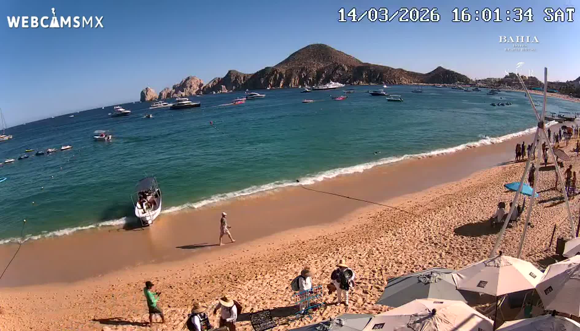 Cabo San Lucas, Playa El Medano Beach towards South View Live Cam - El Medano Ejidal, Los Cabos, Baja California Sur, Mexico