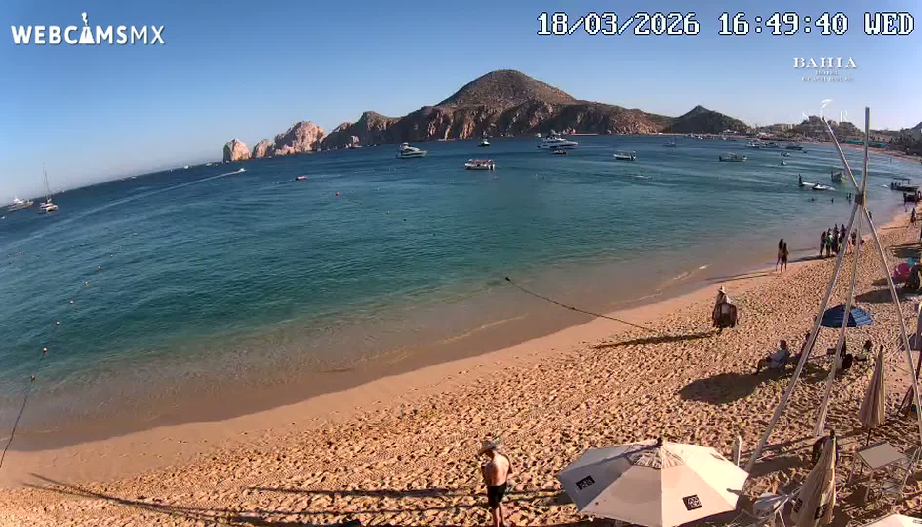 Cabo San Lucas, Playa El Medano Beach towards South View Live Cam - El Medano Ejidal, Los Cabos, Baja California Sur, Mexico