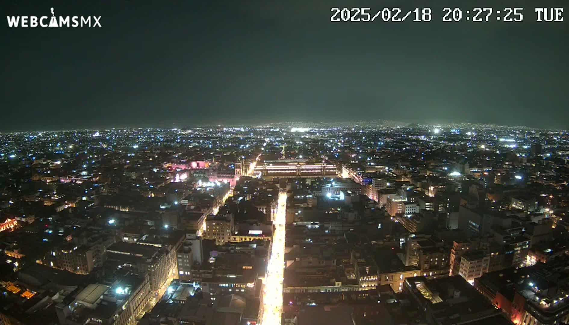 A brightly lit city at night stretches to the horizon under a clear, dark sky.