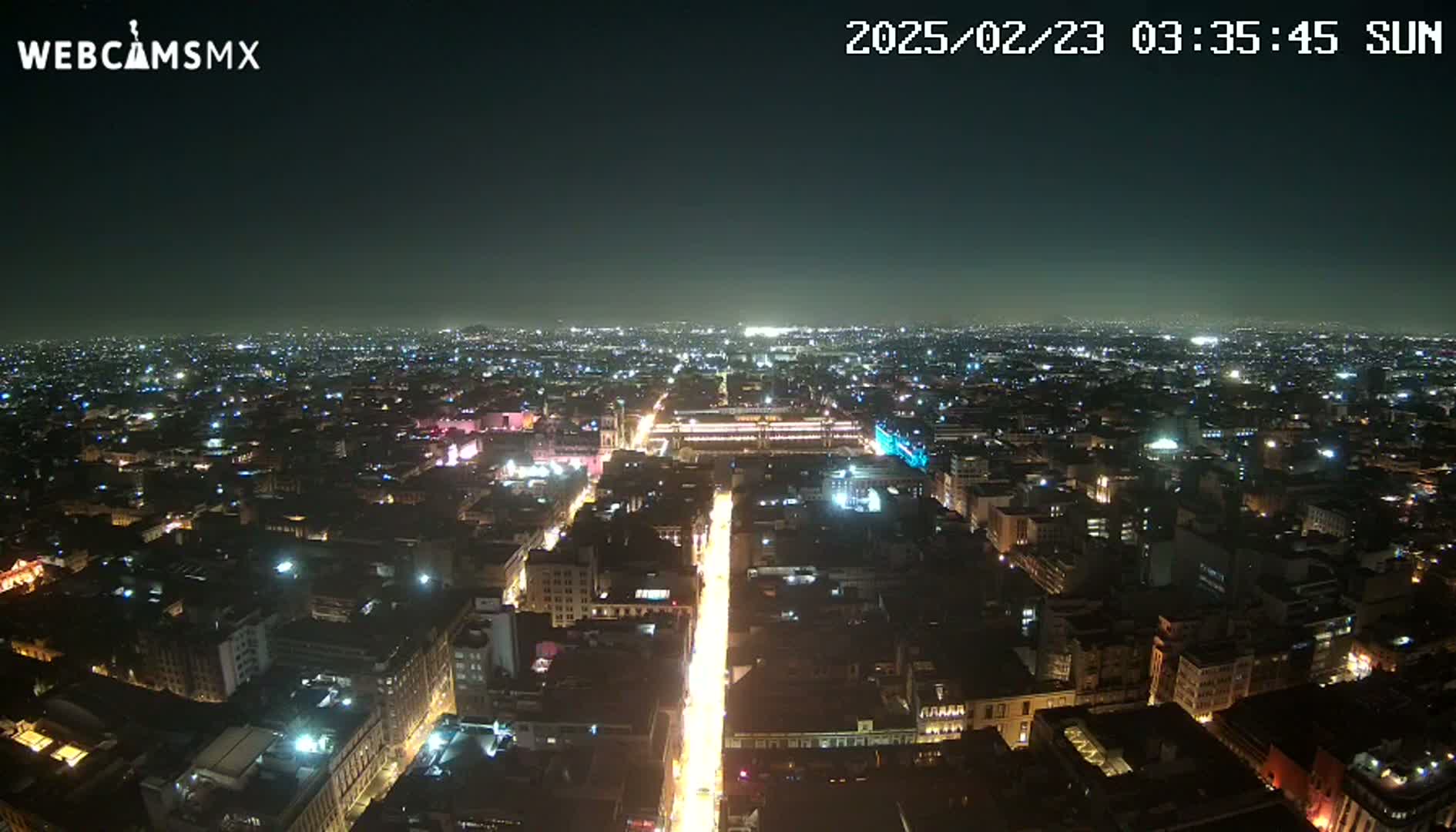 East Facing of Mexico City from Torre Latino Americana Tower Live Cam - Cuauhtemoc, Ciudad de Mexico, Mexico