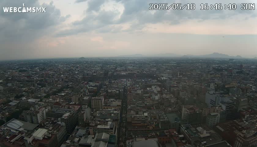 East Facing of Mexico City from Torre Latino Americana Tower Live Cam - Cuauhtemoc, Ciudad de Mexico, Mexico