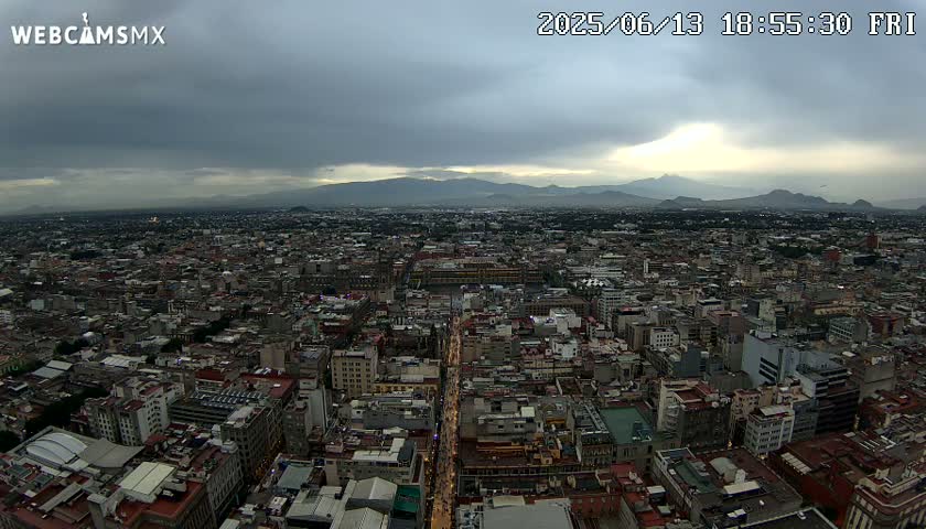 East Facing of Mexico City from Torre Latino Americana Tower Live Cam - Cuauhtemoc, Ciudad de Mexico, Mexico