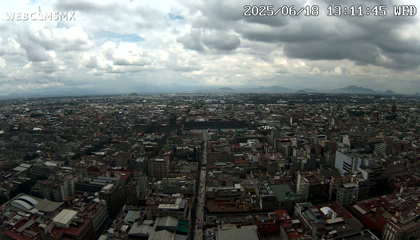 East Facing of Mexico City from Torre Latino Americana Tower Live Cam - Cuauhtemoc, Ciudad de Mexico, Mexico