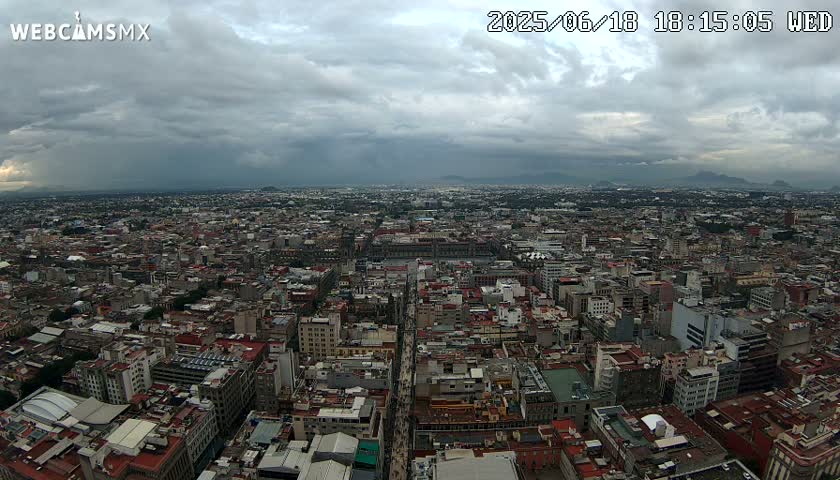 East Facing of Mexico City from Torre Latino Americana Tower Live Cam - Cuauhtemoc, Ciudad de Mexico, Mexico