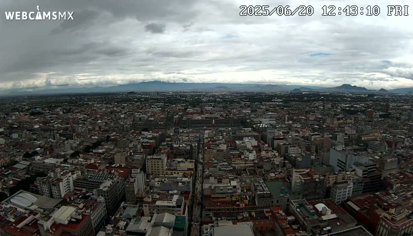 East Facing of Mexico City from Torre Latino Americana Tower Live Cam - Cuauhtemoc, Ciudad de Mexico, Mexico