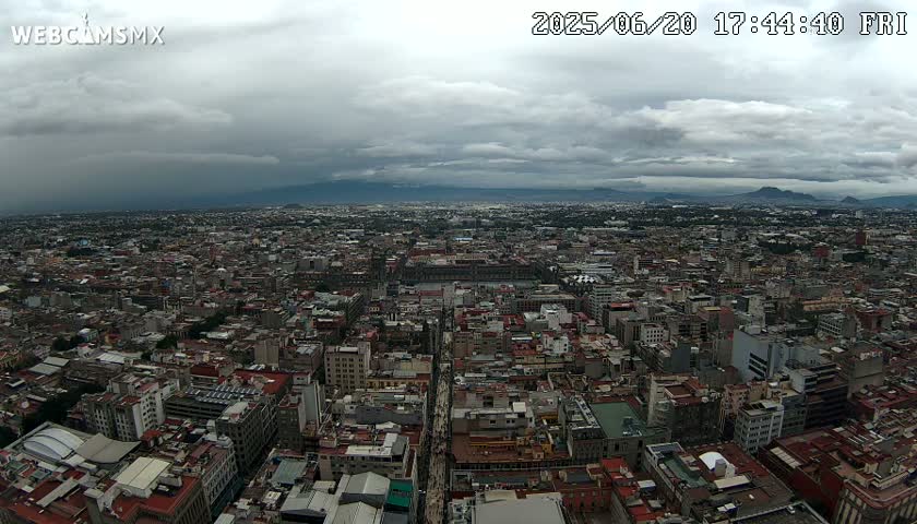 East Facing of Mexico City from Torre Latino Americana Tower Live Cam - Cuauhtemoc, Ciudad de Mexico, Mexico