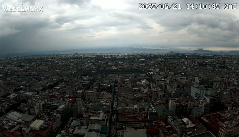 East Facing of Mexico City from Torre Latino Americana Tower Live Cam - Cuauhtemoc, Ciudad de Mexico, Mexico