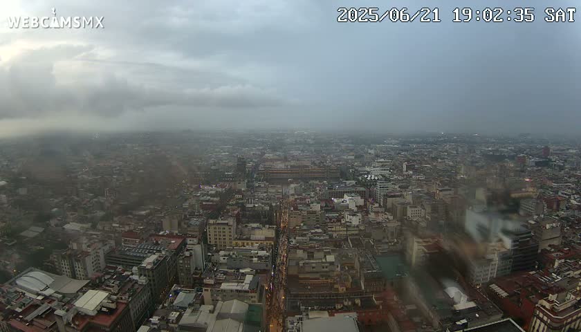 East Facing of Mexico City from Torre Latino Americana Tower Live Cam - Cuauhtemoc, Ciudad de Mexico, Mexico
