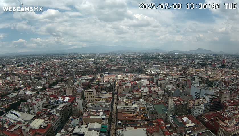 East Facing of Mexico City from Torre Latino Americana Tower Live Cam - Cuauhtemoc, Ciudad de Mexico, Mexico