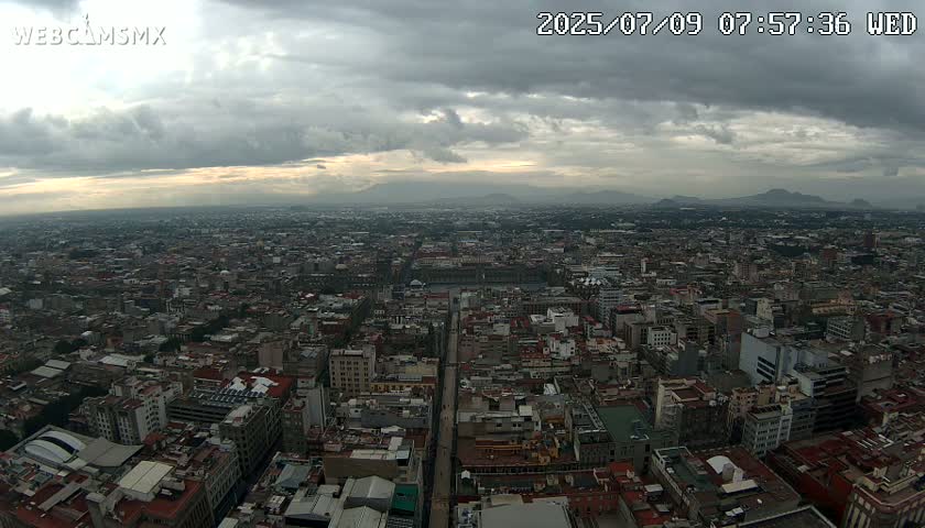 East Facing of Mexico City from Torre Latino Americana Tower Live Cam - Cuauhtemoc, Ciudad de Mexico, Mexico