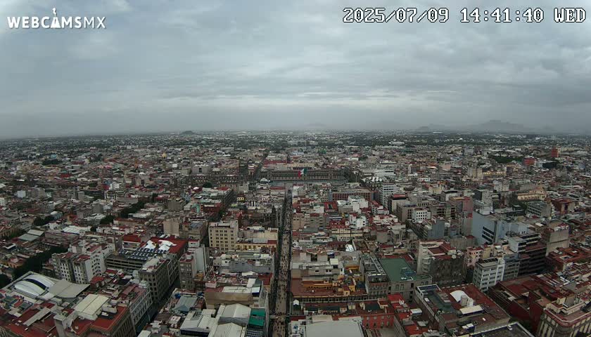 East Facing of Mexico City from Torre Latino Americana Tower Live Cam - Cuauhtemoc, Ciudad de Mexico, Mexico