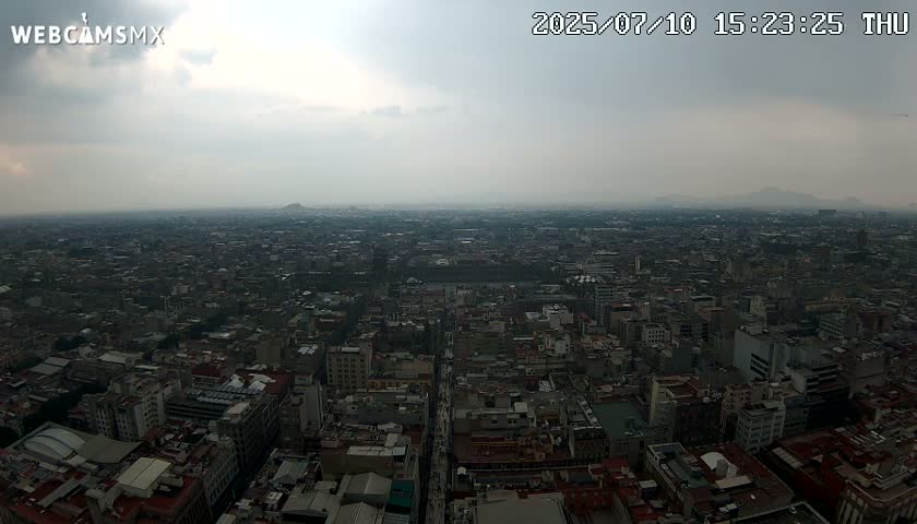 East Facing of Mexico City from Torre Latino Americana Tower Live Cam - Cuauhtemoc, Ciudad de Mexico, Mexico