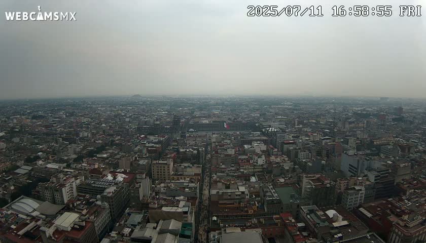 East Facing of Mexico City from Torre Latino Americana Tower Live Cam - Cuauhtemoc, Ciudad de Mexico, Mexico
