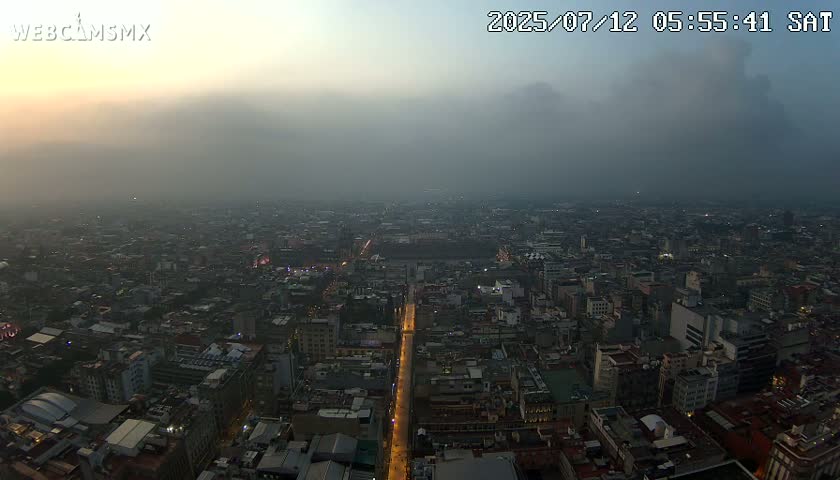 East Facing of Mexico City from Torre Latino Americana Tower Live Cam - Cuauhtemoc, Ciudad de Mexico, Mexico