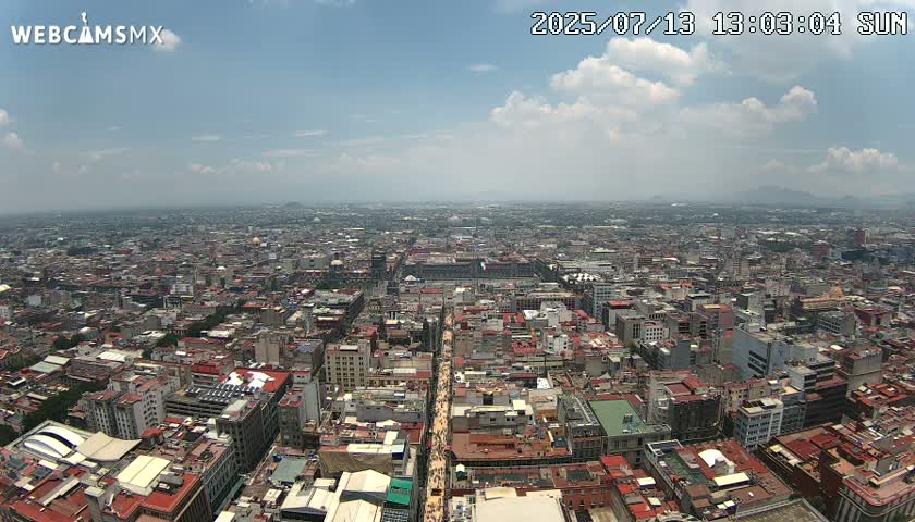 East Facing of Mexico City from Torre Latino Americana Tower Live Cam - Cuauhtemoc, Ciudad de Mexico, Mexico