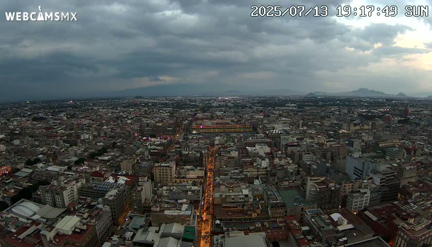 East Facing of Mexico City from Torre Latino Americana Tower Live Cam - Cuauhtemoc, Ciudad de Mexico, Mexico