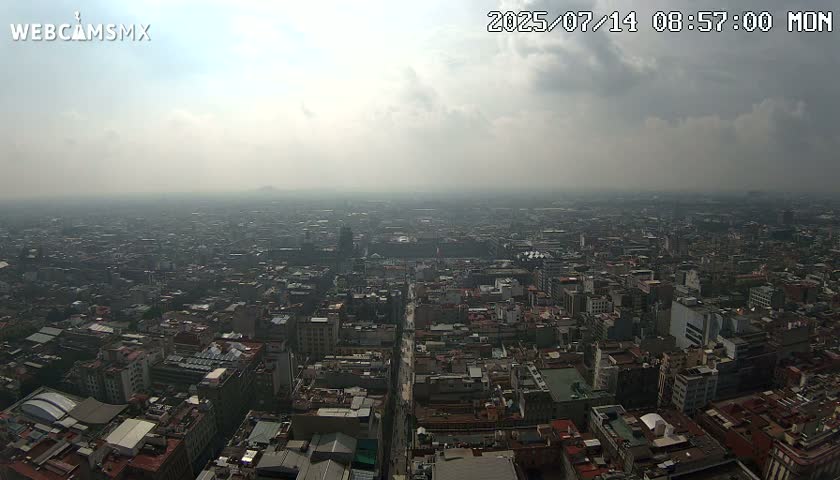 East Facing of Mexico City from Torre Latino Americana Tower Live Cam - Cuauhtemoc, Ciudad de Mexico, Mexico