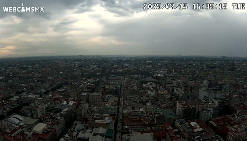 East Facing of Mexico City from Torre Latino Americana Tower Live Cam - Cuauhtemoc, Ciudad de Mexico, Mexico
