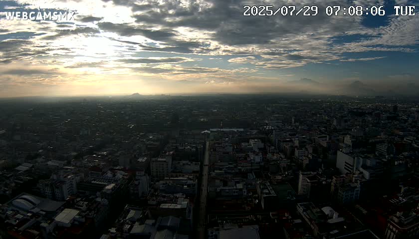 East Facing of Mexico City from Torre Latino Americana Tower Live Cam - Cuauhtemoc, Ciudad de Mexico, Mexico