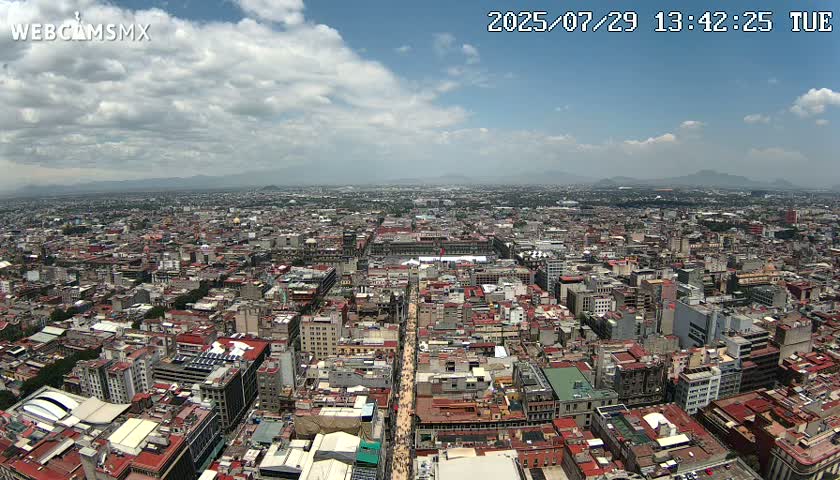 East Facing of Mexico City from Torre Latino Americana Tower Live Cam - Cuauhtemoc, Ciudad de Mexico, Mexico
